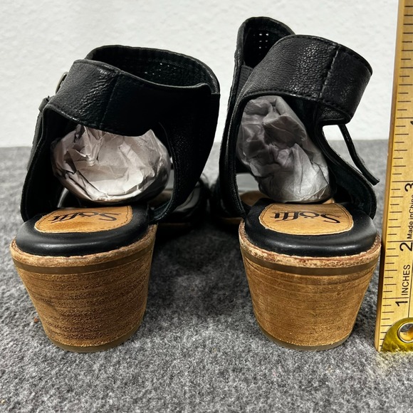 Sofft Sandals Nadira Perforated Leather Black Side Zip Women's 8 M - Picture 4 of 9